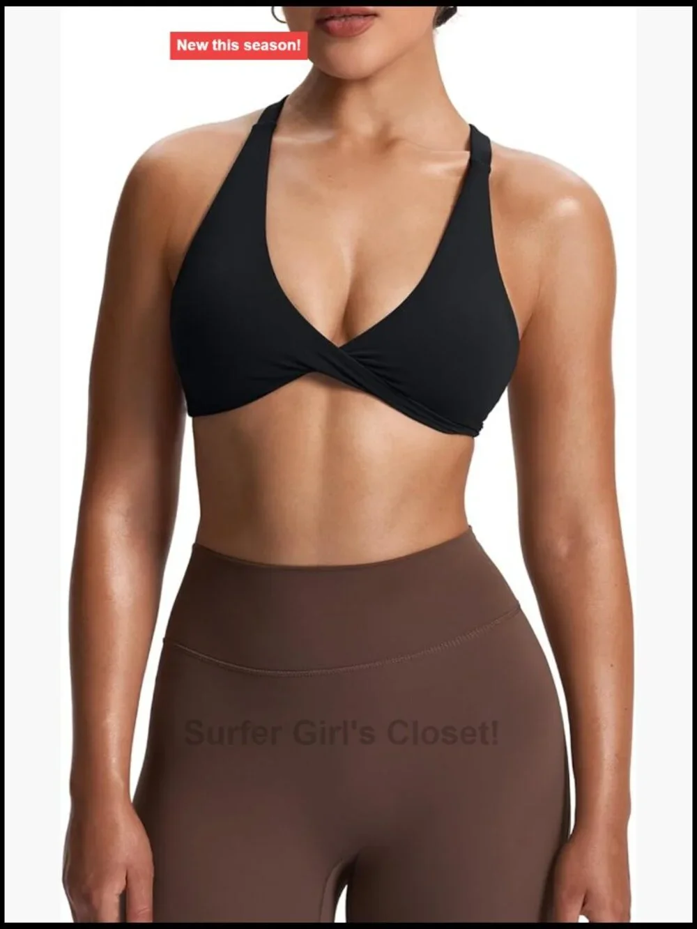 Women's Workout Sports Bra Low Impact Yoga Crop Tank with Cross Back Full